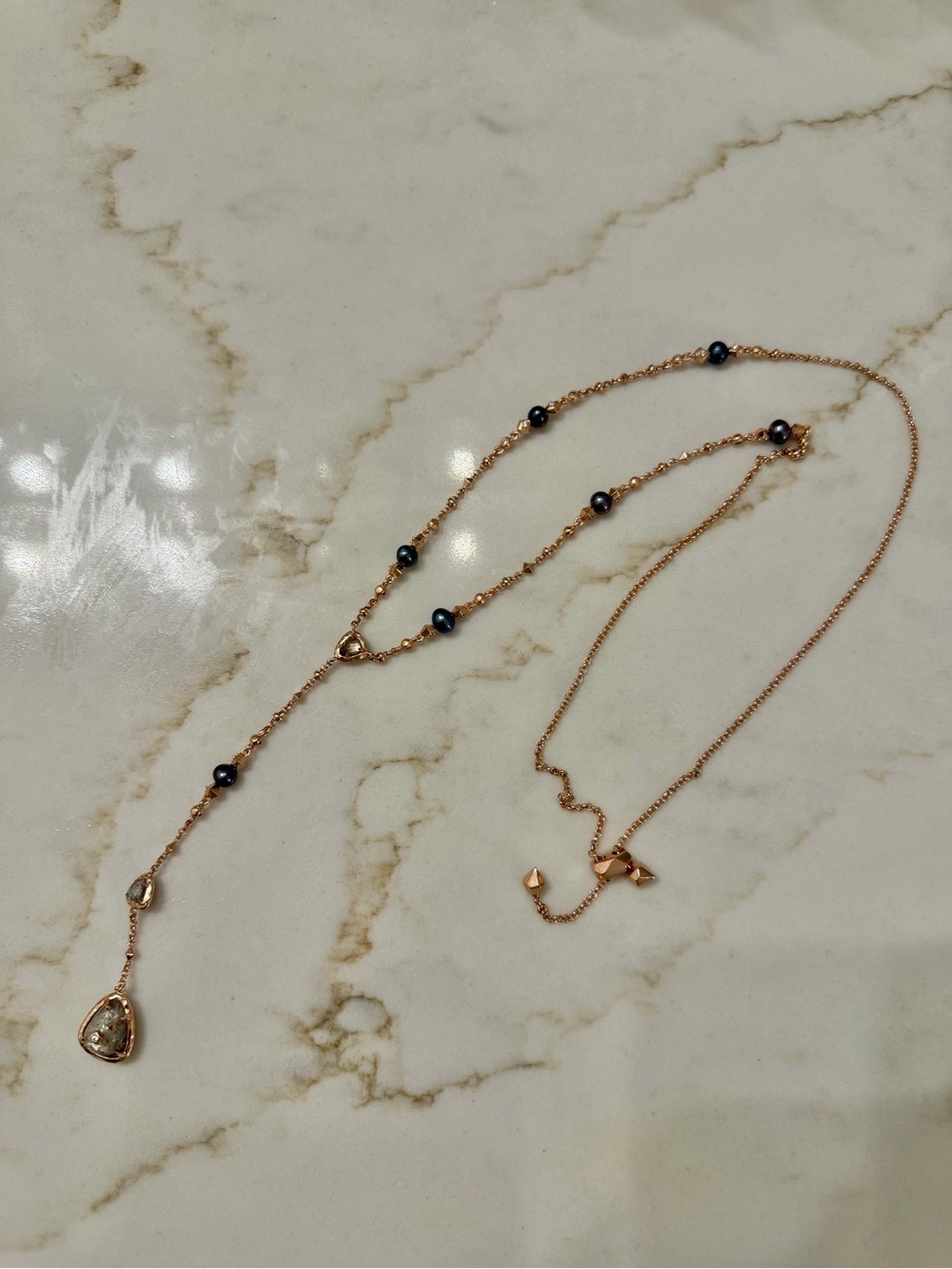 Kendra Scott Rose Gold Lariat Necklace - Picture 1 of 4